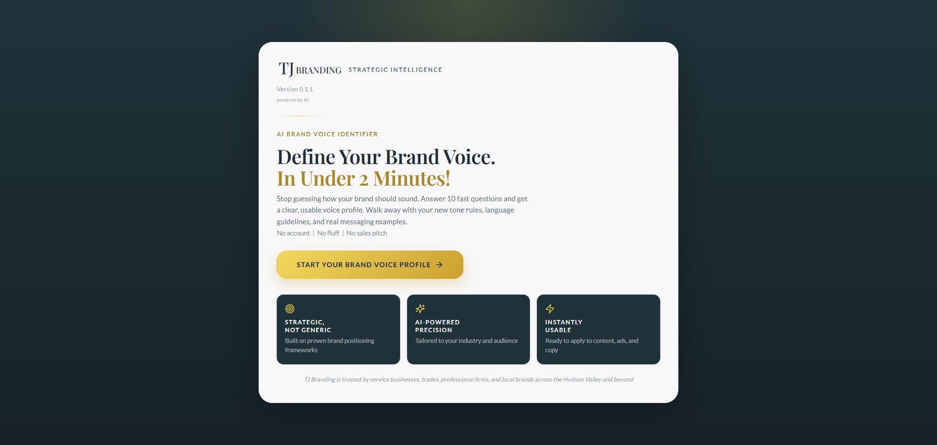 Brand Voice Identifier interface