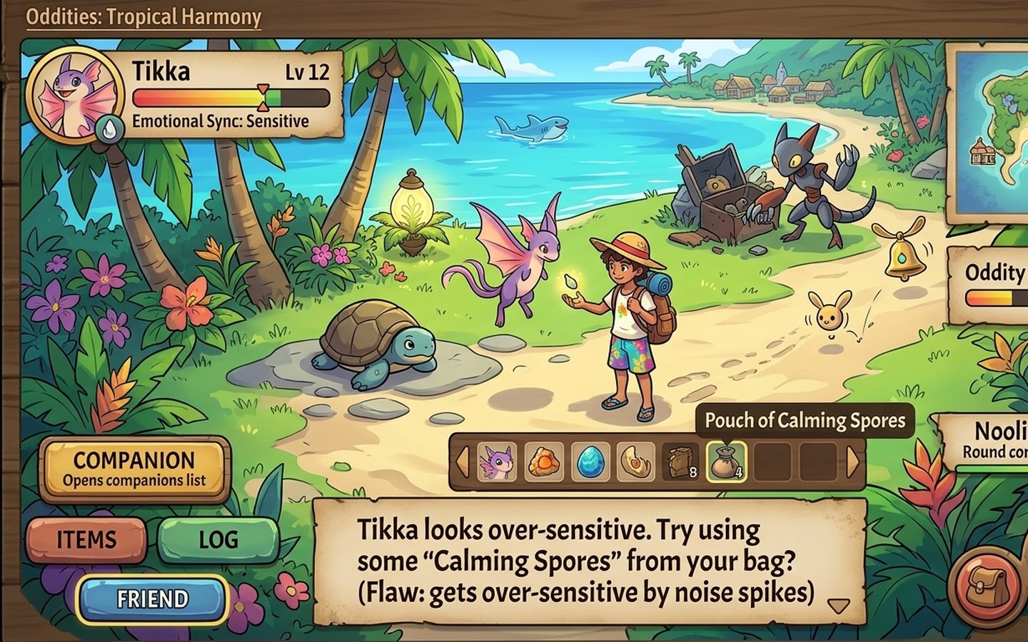 Oddities Island interface